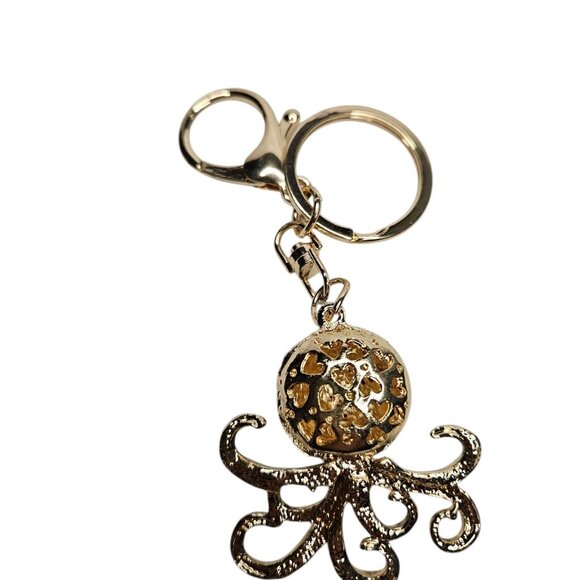 Blue Rhinestone Octopus Keychain Bag Purse Charm - Picture 4 of 4